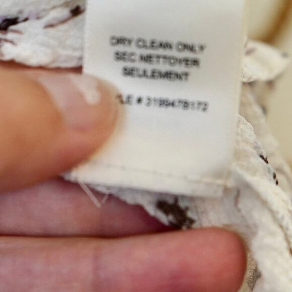 Rebecca‎ Taylor Flutter Sleeve Adelaide Floral Silk Top White Womens Size 14 - Picture 6 of 6